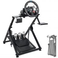 Hottoby Steering Wheel Stand Pro 34 Height Adjustable for Support The Installation of Handbrake for Logitech G25 G27 G29 Thrustmaster Gaming Wheel Stand Wheel and Pedals Not Includ