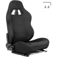 Hottoby Racing Gaming Bucket Seat With Adjustable Double Slide Adapt Racing Simulator Cockpit Wheel Stand Chair Ergonomic Video Game Chairs-Black