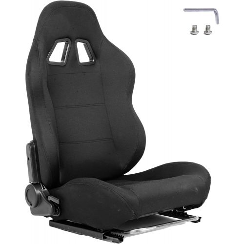  Hottoby Racing Gaming Bucket Seat With Adjustable Double Slide Adapt Racing Simulator Cockpit Wheel Stand Chair Ergonomic Video Game Chairs-Black