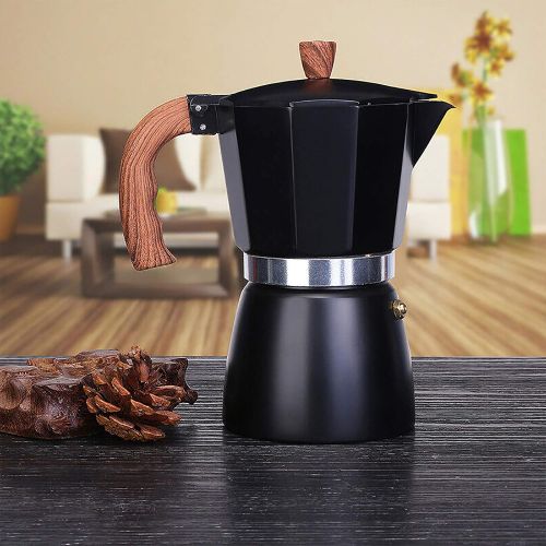  Houkiper Moka Pot, 6cup, Italian Classic Stovetop Espresso Maker Coffee Maker Aluminum Moka Express Stovetop Coffee Maker , Easy To Operate(150ml)