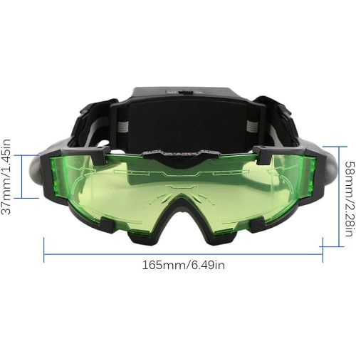  [아마존베스트]Houkiper Kids Night Vision Goggles, Adjustable Led Night Goggles with Flip-Out Lights Green Lens, Spy Night Vision Goggle Toy for Sking, Racing Bicycling to Protect Children’s Eyes