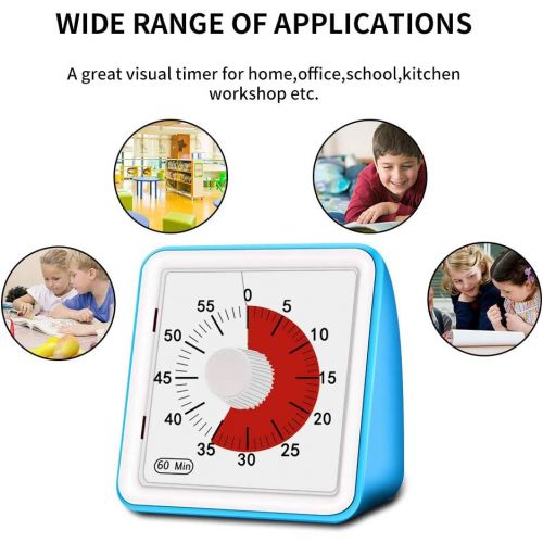  [아마존베스트]Houkiper Visual Countdown Timer, 60 Minute Visual Analog Timer Kitchen Timer, Reading Timer, No Loud Ticking, Classroom Teaching, Homework Games, Cooking, Office Meeting