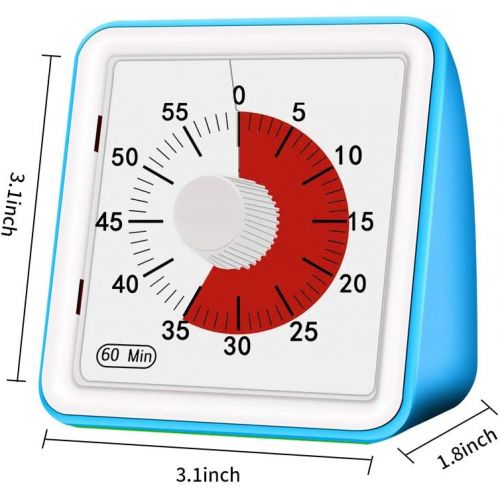  [아마존베스트]Houkiper Visual Countdown Timer, 60 Minute Visual Analog Timer Kitchen Timer, Reading Timer, No Loud Ticking, Classroom Teaching, Homework Games, Cooking, Office Meeting