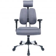 Hourseat Executive Office Chair, High Back Desk Chair with Adjustable Dual-backrest, Lumbar Support, Armrest, Headrest, and Mute Wheel by hourseat (Gray)
