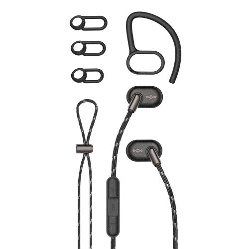  House of Marley, Uprise In-Ear Headphones 8-hour Battery Life, Sweat-Proof & Weather Resistant , IPX5 Rated, Customizable Fit, Microphone & 3-Button Controls, Tangle-Free Braided C