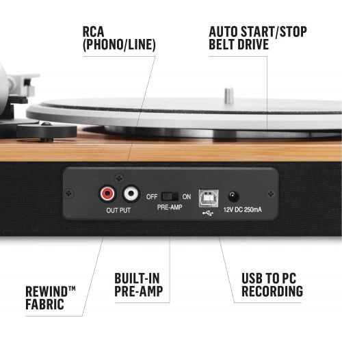  House of Marley Stir It Up Turntable: Vinyl Record Player with 2 Speed Belt, Built-in Pre-Amp, and Sustainable Materials