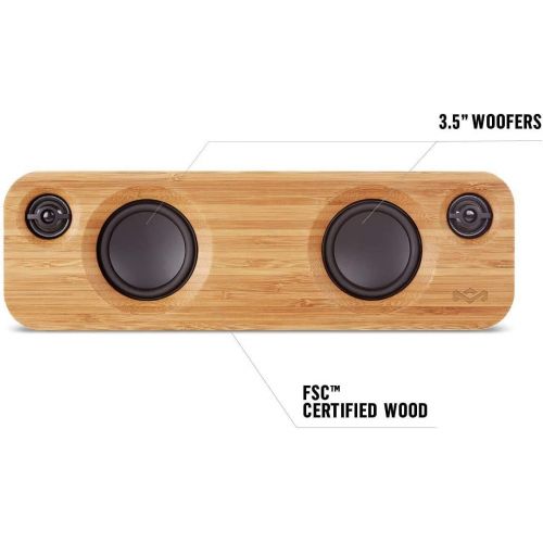  House of Marley, Get Together Mini Bluetooth Portable Audio System - 2 x 2.5” Woofer & 2 x .75 Tweeters, Pair 2 Units for Stereo Sound, Integrated Mic, 45ft Wireless Range, EM-JA01