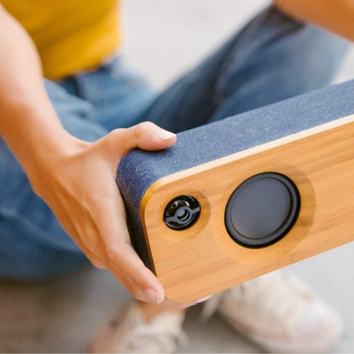  House of Marley, Get Together Mini Bluetooth Portable Audio System - 2 x 2.5” Woofer & 2 x .75 Tweeters, Pair 2 Units for Stereo Sound, Integrated Mic, 45ft Wireless Range, EM-JA01