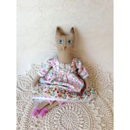 /HouseInspiration Textile doll Primitive doll Interior doll Handmade doll Rag doll Primitive cat Fabric doll Cat doll