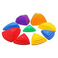 Houseables Balance Stepping Stones, Set of 9, Plastic, Multicolor, Riverstones, Jumping Pads, Obstacle Blocks, Sensory Toys for Kids, Toddlers, Children, Coordination, Indoor, Outd