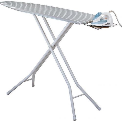  Household Essentials HOUSEHOLD ESSENTIALS LLC Deluxe Ironing Board With Attached Iron Rest, Silver Satin 865500