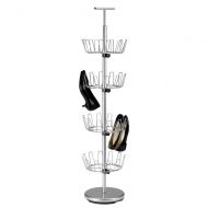 Household Essentials Revolving Four-Tier Shoe Tree, Silver Finish