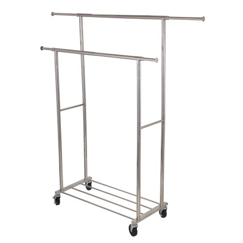  Household Essentials Double Garment Rack, Stainless Steel
