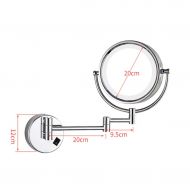Household Products Bathroom Vanity Mirror Dressing Wall Mount Makeup Mirror with Lights, Both Sides Swivel 3X Magnification Vanity Mirror Beauty Mirror Adjustable, Household, Silver, 20cm