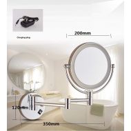 Household Products Bathroom Vanity Mirror Dressing Vanity Mirror with Lights Wall Mount, Both Sides 3X Magnification Makeup Mirror 360°Adjustable Rotation Beauty Mirror, Household, Silver, 20cm