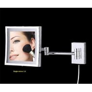 Household Products Bathroom Vanity Mirror Dressing Makeup Mirror 3X Magnification with Lights, Single Side Wall Mount Vanity Mirror Beauty Mirror Adjustable Extension, Household, Silver, 20cm