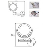 Household Products Bathroom Vanity Mirror Dressing Wall Mount Led Lighted Makeup Mirror, 3X Magnification Both Sides Swivel Vanity Mirror Beauty Mirror, Adjustable Extension, Stainless Steel, Househo