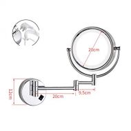 Household Products Bathroom Vanity Mirror Dressing Led Lighted Makeup Mirror, Both Sides 3X Magnification Vanity Mirror Wall Mount Extension Beauty Mirror, Household, Silver, 20cm