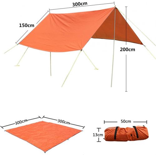  Household Products Outdoors Multifunctional Waterproof Fly Tent Tarp with Tarp Poles, Hammock Rain Fly Tent Tarp, Portable Windproof Snowproof Tarpaulin for Snow Sunshade