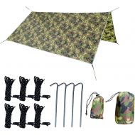 Household Products Waterproof Camping Tent Tarp, UV Protection Rain Fly for Hammock, Waterproof Tent Footprint Shelter Canopy Sunshade Cloth Picnic Mat 10X10FT, Camouflage
