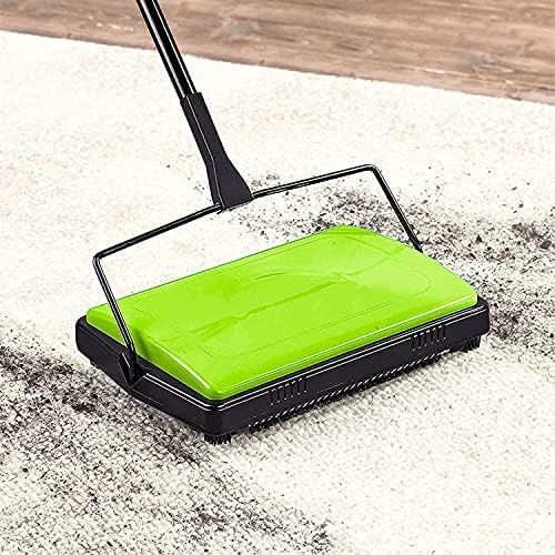  [아마존베스트]Housekeeps Carpet Sweeper Green - Made of Sturdy Iron - Absorbs Dirt in Seconds - 28 x 105 x 19 cm - Green and Black