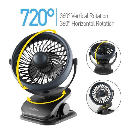  Houselog Stroller Fan for Baby Battery Operated Clip on Fan Portable Mini Desk Fan Rechargeable with 3 Speeds for Baby Stroller Office Car Seat, Crib, Bike, Camping(Black)