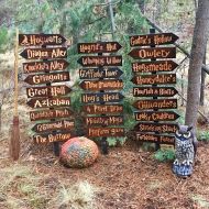 HouserHouseCreations Harry Potter Choose Your Own Sign or Set - Hogwarts Azkaban Hogsmeade Diagon Alley Hagrids Hut Forbidden Forest Directional Cedar Wood Decor