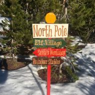 HouserHouseCreations North Pole Directional Sign Christmas Yard Decoration - Elf Santa Reindeer Xmas Holiday Festivity - Engraved Cedar Wood High Quality