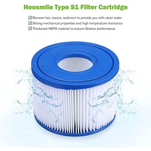  Housmile Swimming Pool Spa Filter for Intex Pool Filters Type S1, Replacement for Intex 29001E Hot Tub Filter Cartridge for Intex S1 PureSpa Filter Pump(6 pcs)