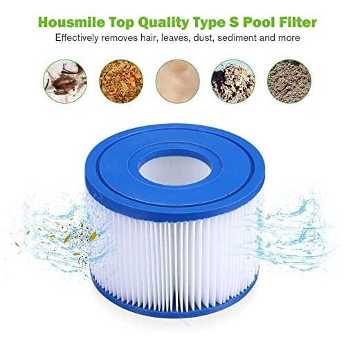  Housmile Swimming Pool Spa Filter for Intex Pool Filters Type S1, Replacement for Intex 29001E Hot Tub Filter Cartridge for Intex S1 PureSpa Filter Pump(6 pcs)