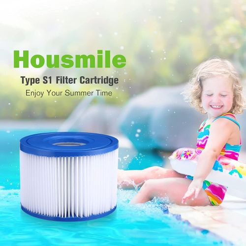  Housmile Swimming Pool Spa Filter for Intex Pool Filters Type S1, Replacement for Intex 29001E Hot Tub Filter Cartridge for Intex S1 PureSpa Filter Pump(6 pcs)