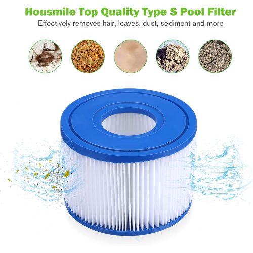  Housmile Swimming Pool Spa Filter for Intex Pool Filters Type S1, Replacement for Intex 29001E Hot Tub Filter Cartridge for Intex S1 PureSpa Filter Pump(6 pcs)