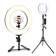 [아마존핫딜]Houzetek 14 Zoll AEussere Ring Licht 336 LED Ringleuchte 65W 2700K-5500K Dimmbare Ringlicht mit Stativ fuer Kamera Smartphone Video Make up Selfie