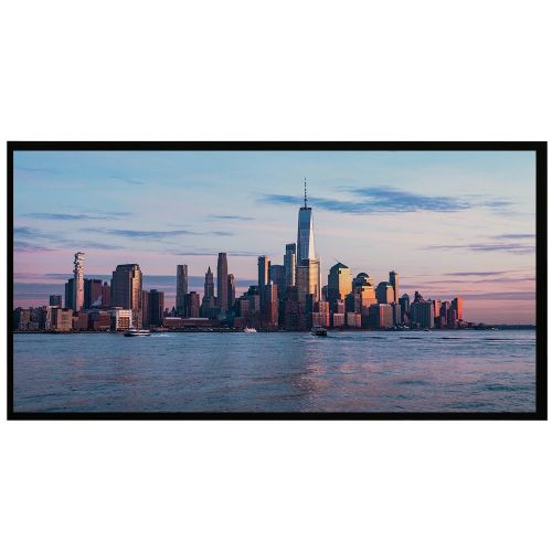  Houzetek Projector Screen, 120 Inch Indoor Outdoor Projection Movie Screen Diagonal 16:9 Aspect Ratio, 4K Ultra HD for HDTV Home Cinema Theater, 6 Piece Fixed Frame, 1.1 Gain, Black Materia