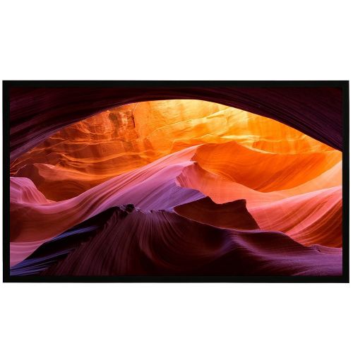  Houzetek Projector Screen Fixed Frame, 100 Inch 4K Ultra HD Indoor Outdoor Portable Home Theater Movie Screen at 1.1 Gain, Diagonal 16:9, Anti-Crease White PVC Material