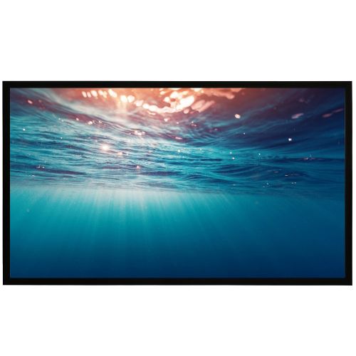  Houzetek Projector Screen Fixed Frame, 120 Inch 4K Ultra HD Indoor Outdoor Portable Home Theater Movie Screen at 1.1 Gain, Diagonal 16:9, Anti-Crease White PVC Material