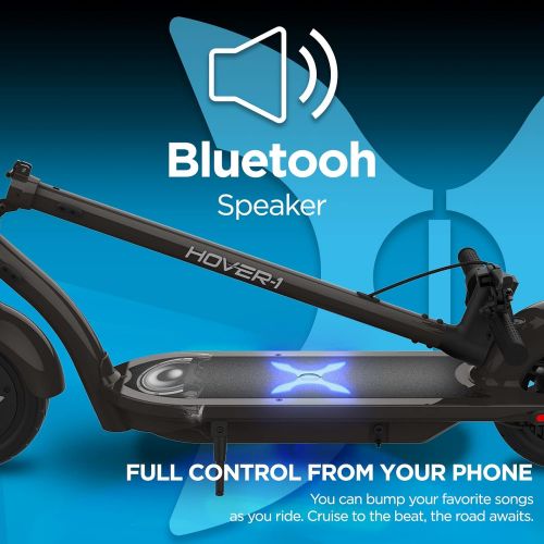  Hover-1 Alpha Electric Kick Scooter Foldable and Portable with 10 inch Air-Filled Tires- Long Range Commuter Scooter 450W Motor, Black, One Size