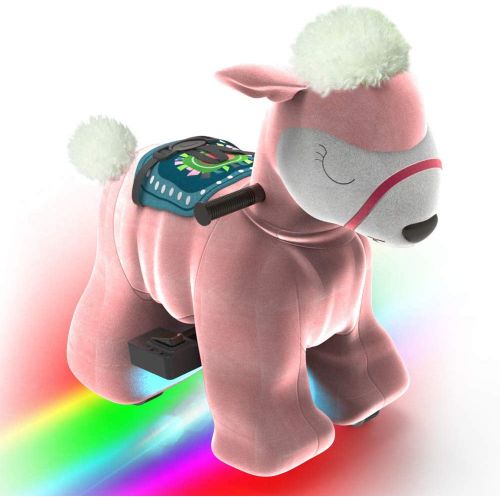  Hoverheart Rechargeable 6V7A Plush Animal Ride On Toy for Kids (3 ~ 7 Years Old) With Safety Belt Dog