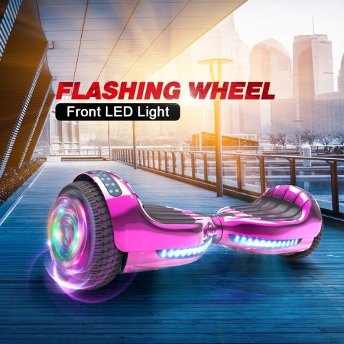  Hoverheart HOVERHEART UL 2272 Certified LED Hoverboard 6.5 Self Balancing Wheel Electric Scooter -Chrome Pink