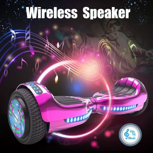  Hoverheart HOVERHEART UL 2272 Certified LED Hoverboard 6.5 Self Balancing Wheel Electric Scooter -Chrome Pink