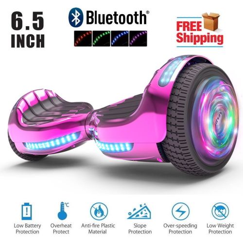  Hoverheart HOVERHEART UL 2272 Certified LED Hoverboard 6.5 Self Balancing Wheel Electric Scooter -Chrome Pink