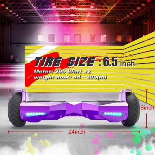  Hoverheart Hoverboard 8 Hummer Auto Self Balancing Wheel Electric Scooter with Built-In Bluetooth Speaker - Blue