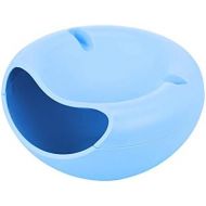 [아마존베스트]Hovico Stylish Snacks Storage Box Double Layer Container Household Plate Dish Organizer - Perfect For Snacks, Fruit, or Pistachio/Sunflower Seeds Storage Box - Phone Slot (Blue)