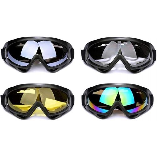  Hovico 4Pcs Ski Goggle, Motorcycle Goggles, Snowboard Goggles, Riding Offroad Protective Combat Tactical Military Goggles