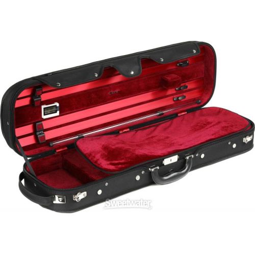  Howard Core CC500 Violin Suspension Case - Black Exterior/Wine Red Interior, 4/4 Size