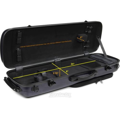  Howard Core CC450 Oblong Scratch-resistant Violin Case - Blue, 4/4 Size