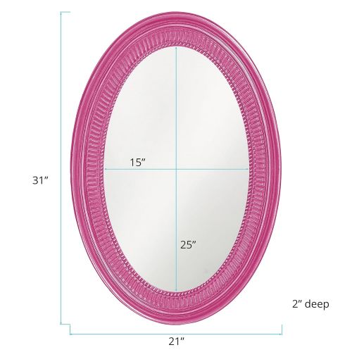  Howard Elliott Collection Howard Elliott 2110HP Ethan Mirror, Hot Pink