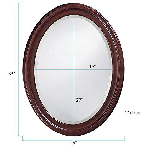  Howard Elliott Collection Howard Elliott George Oval Hanging Wall Mirror, Oil Rubbed Bronze Wood Frame