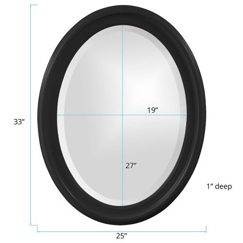  Howard Elliott Collection Howard Elliott George Oval Hanging Wall Mirror, Oil Rubbed Bronze Wood Frame