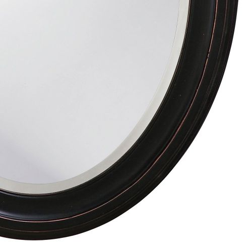  Howard Elliott Collection Howard Elliott George Oval Hanging Wall Mirror, Oil Rubbed Bronze Wood Frame